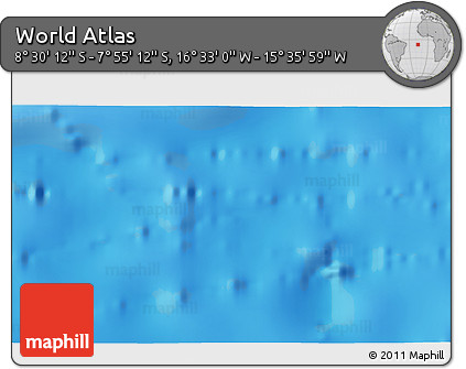 Shaded Relief 3D Map of the Area around 8° 12' 42" S, 16° 4' 29" W