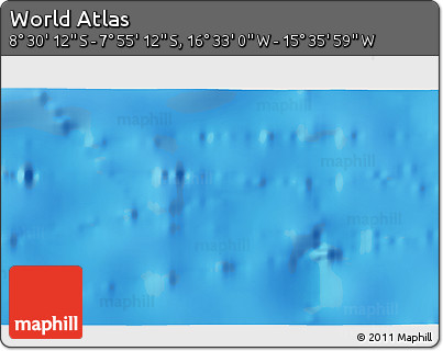 Shaded Relief 3D Map of the Area around 8° 12' 42" S, 16° 4' 29" W