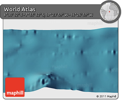 Satellite 3D Map of the Area around 8° 12' 42" S, 16° 55' 29" W