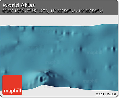 Satellite 3D Map of the Area around 8° 12' 42" S, 16° 55' 29" W