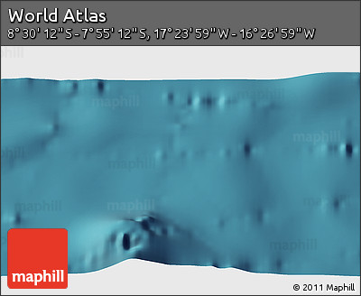 Satellite 3D Map of the Area around 8° 12' 42" S, 16° 55' 29" W