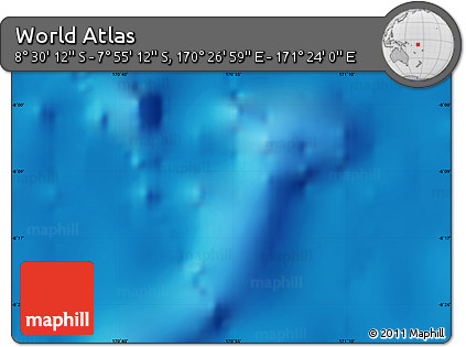 Physical Map of the Area around 8° 12' 42" S, 170° 55' 30" E