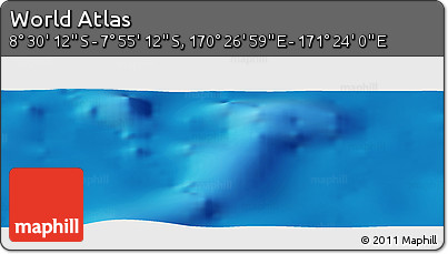 Shaded Relief Panoramic Map of the Area around 8° 12' 42" S, 170° 55' 30" E