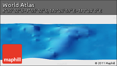 Shaded Relief Panoramic Map of the Area around 8° 12' 42" S, 170° 55' 30" E