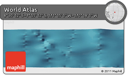 Satellite Panoramic Map of the Area around 8° 12' 42" S, 170° 46' 30" W