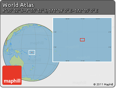 Savanna Style Location Map of the Area around 8° 12' 42" S, 171° 46' 30" E