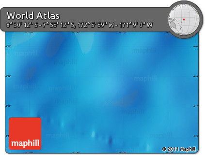 Physical Map of the Area around 8° 12' 42" S, 171° 37' 30" W