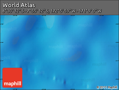 Physical Map of the Area around 8° 12' 42" S, 171° 37' 30" W