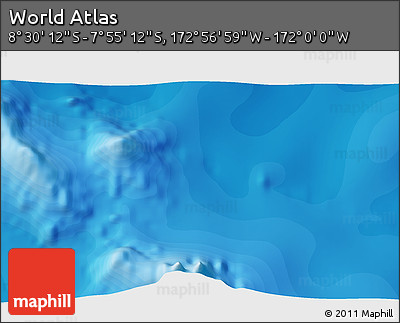 Political 3D Map of the Area around 8° 12' 42" S, 172° 28' 29" W
