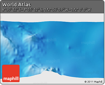 Shaded Relief 3D Map of the Area around 8° 12' 42" S, 172° 28' 29" W