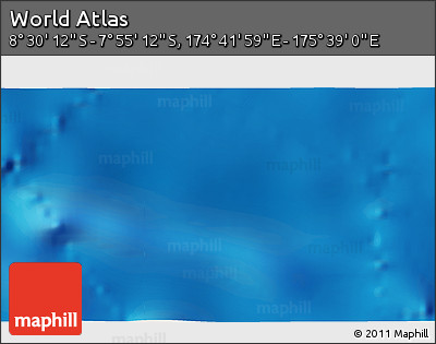 Shaded Relief 3D Map of the Area around 8° 12' 42" S, 175° 10' 30" E
