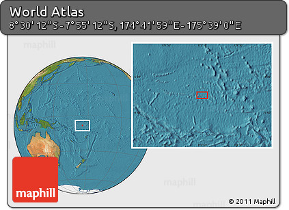 Satellite Location Map of the Area around 8° 12' 42" S, 175° 10' 30" E