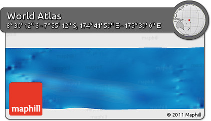 Shaded Relief Panoramic Map of the Area around 8° 12' 42" S, 175° 10' 30" E