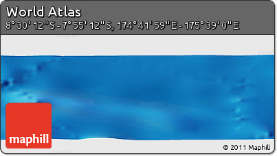 Shaded Relief Panoramic Map of the Area around 8° 12' 42" S, 175° 10' 30" E