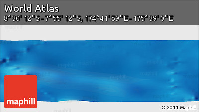 Shaded Relief Panoramic Map of the Area around 8° 12' 42" S, 175° 10' 30" E