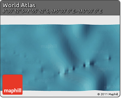 Satellite 3D Map of the Area around 8° 12' 42" S, 176° 1' 30" E
