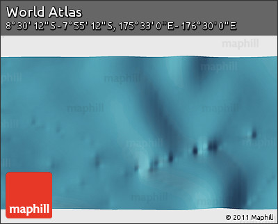 Satellite 3D Map of the Area around 8° 12' 42" S, 176° 1' 30" E