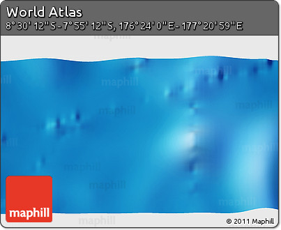 Shaded Relief 3D Map of the Area around 8° 12' 42" S, 176° 52' 30" E