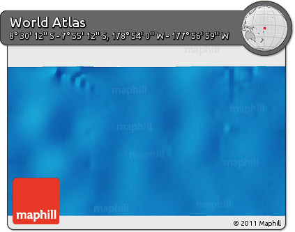 Shaded Relief 3D Map of the Area around 8° 12' 42" S, 178° 25' 30" W