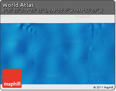 Shaded Relief 3D Map of the Area around 8° 12' 42" S, 178° 25' 30" W