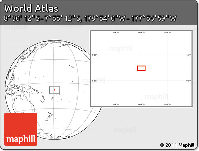 Blank Location Map of the Area around 8° 12' 42" S, 178° 25' 30" W