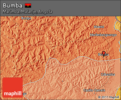 Political 3D Map of Bumba