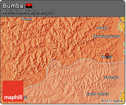 Political 3D Map of Bumba