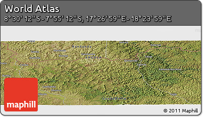 Satellite Panoramic Map of the Area around 8° 12' 42" S, 17° 55' 29" E