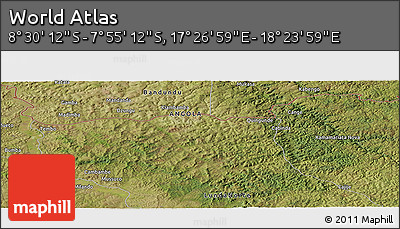 Satellite Panoramic Map of the Area around 8° 12' 42" S, 17° 55' 29" E