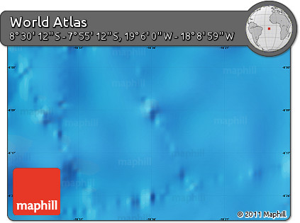 Physical Map of the Area around 8° 12' 42" S, 18° 37' 30" W