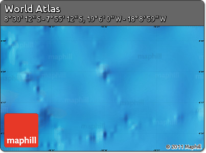 Physical Map of the Area around 8° 12' 42" S, 18° 37' 30" W