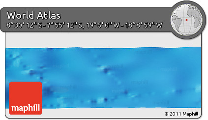 Physical Panoramic Map of the Area around 8° 12' 42" S, 18° 37' 30" W