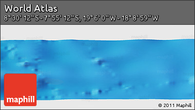 Physical Panoramic Map of the Area around 8° 12' 42" S, 18° 37' 30" W