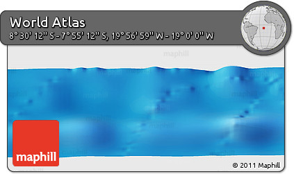 Shaded Relief Panoramic Map of the Area around 8° 12' 42" S, 19° 28' 30" W
