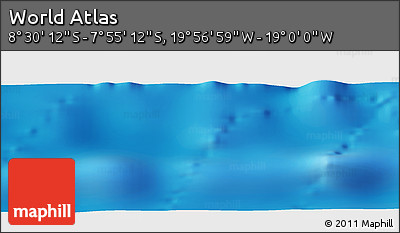 Shaded Relief Panoramic Map of the Area around 8° 12' 42" S, 19° 28' 30" W