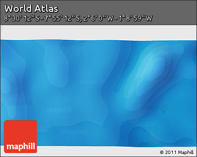 Political 3D Map of the Area around 8° 12' 42" S, 1° 37' 30" W