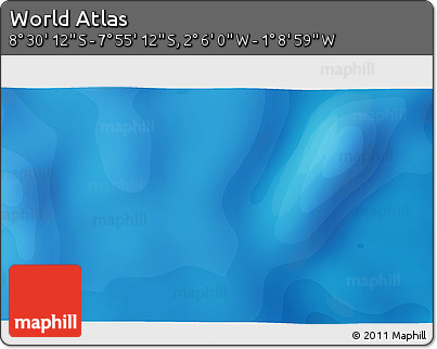 Political 3D Map of the Area around 8° 12' 42" S, 1° 37' 30" W