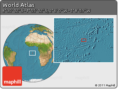 Satellite Location Map of the Area around 8° 12' 42" S, 1° 37' 30" W