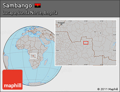 Gray Location Map of Sambango