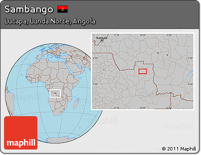 Gray Location Map of Sambango