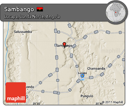 Shaded Relief Map of Sambango