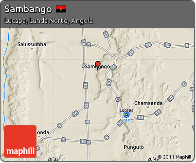 Shaded Relief Map of Sambango
