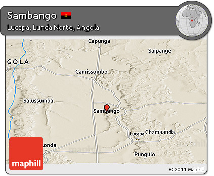 Shaded Relief Panoramic Map of Sambango