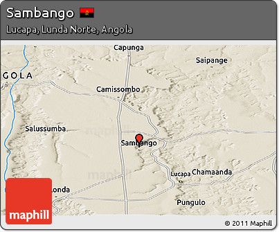 Shaded Relief Panoramic Map of Sambango