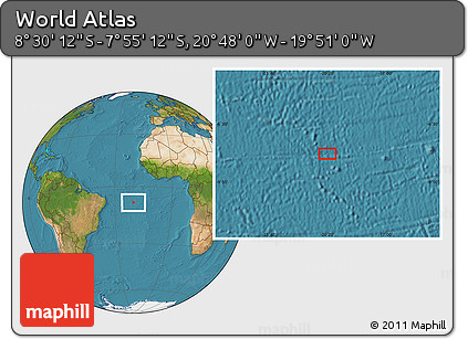 Satellite Location Map of the Area around 8° 12' 42" S, 20° 19' 30" W