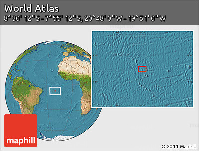Satellite Location Map of the Area around 8° 12' 42" S, 20° 19' 30" W