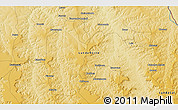Physical 3D Map of the area around 8° 12' 42" S, 21° 19' 30" E
