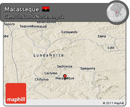 Shaded Relief Panoramic Map of Macassequé