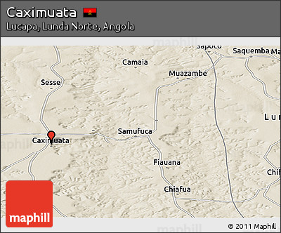 Shaded Relief Panoramic Map of Caximuata