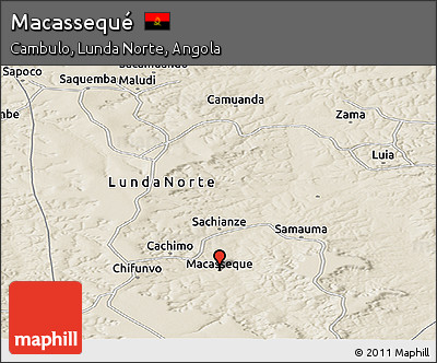 Shaded Relief Panoramic Map of Macassequé